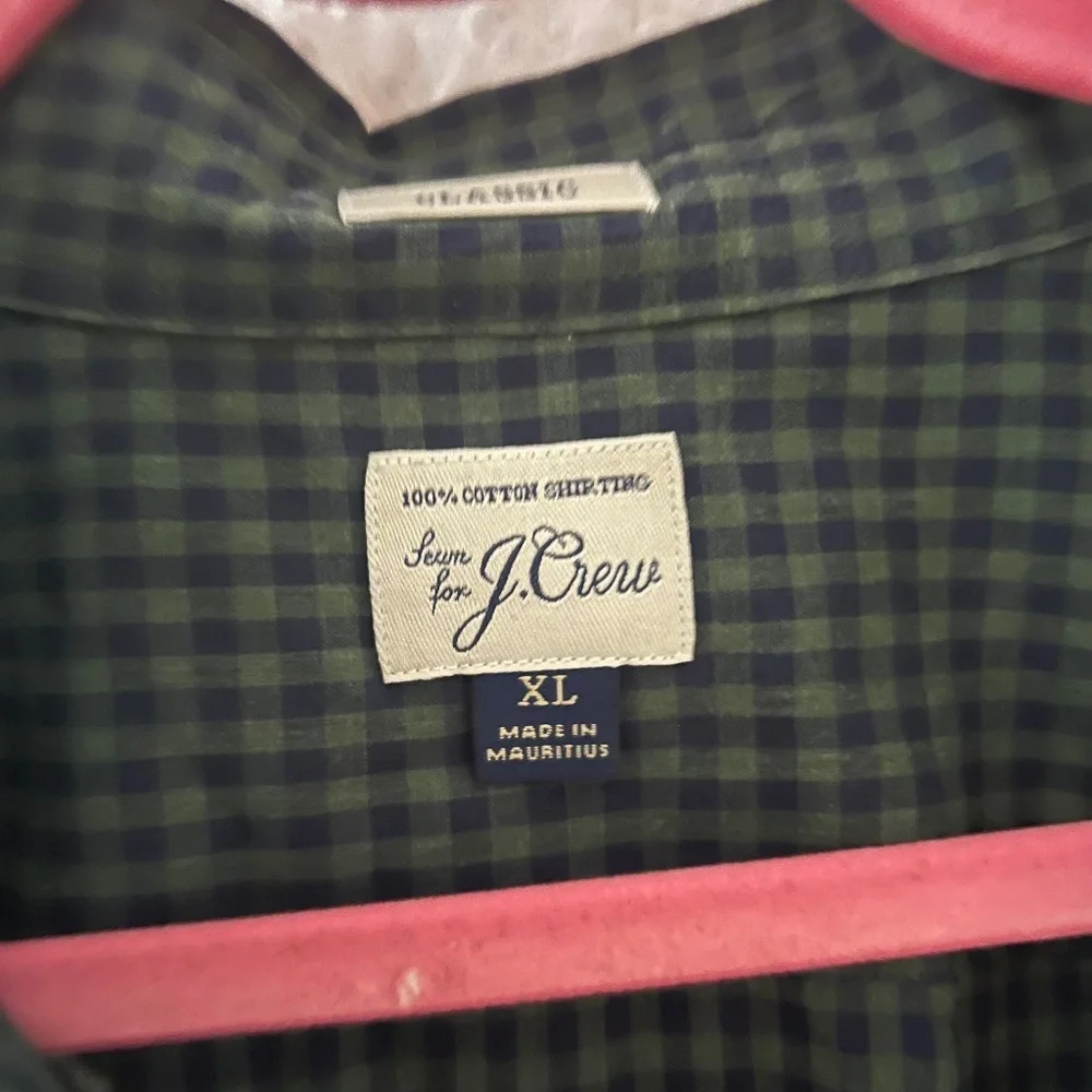J Crew Green Navy Classic Cotton Shirt XL